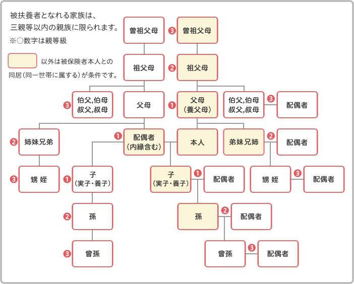 被扶養者として認められる範囲図